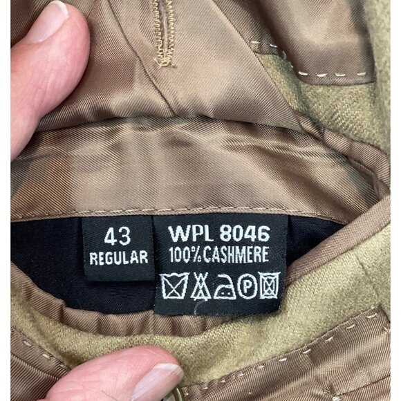 ETIENNE AGNER Cashmere Sport Coat Men's 43 Regular Tan 2-Button WPL 8046 Flaw - Picture 6 of 15